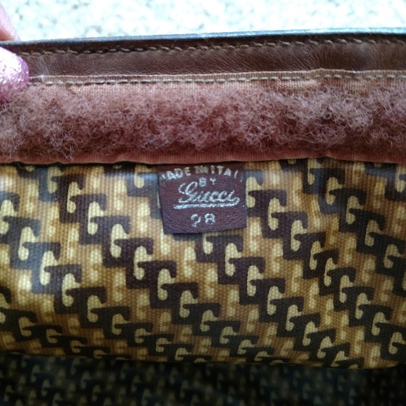 Large Brown Suede Gucci Clutch - Picture 6 of 7